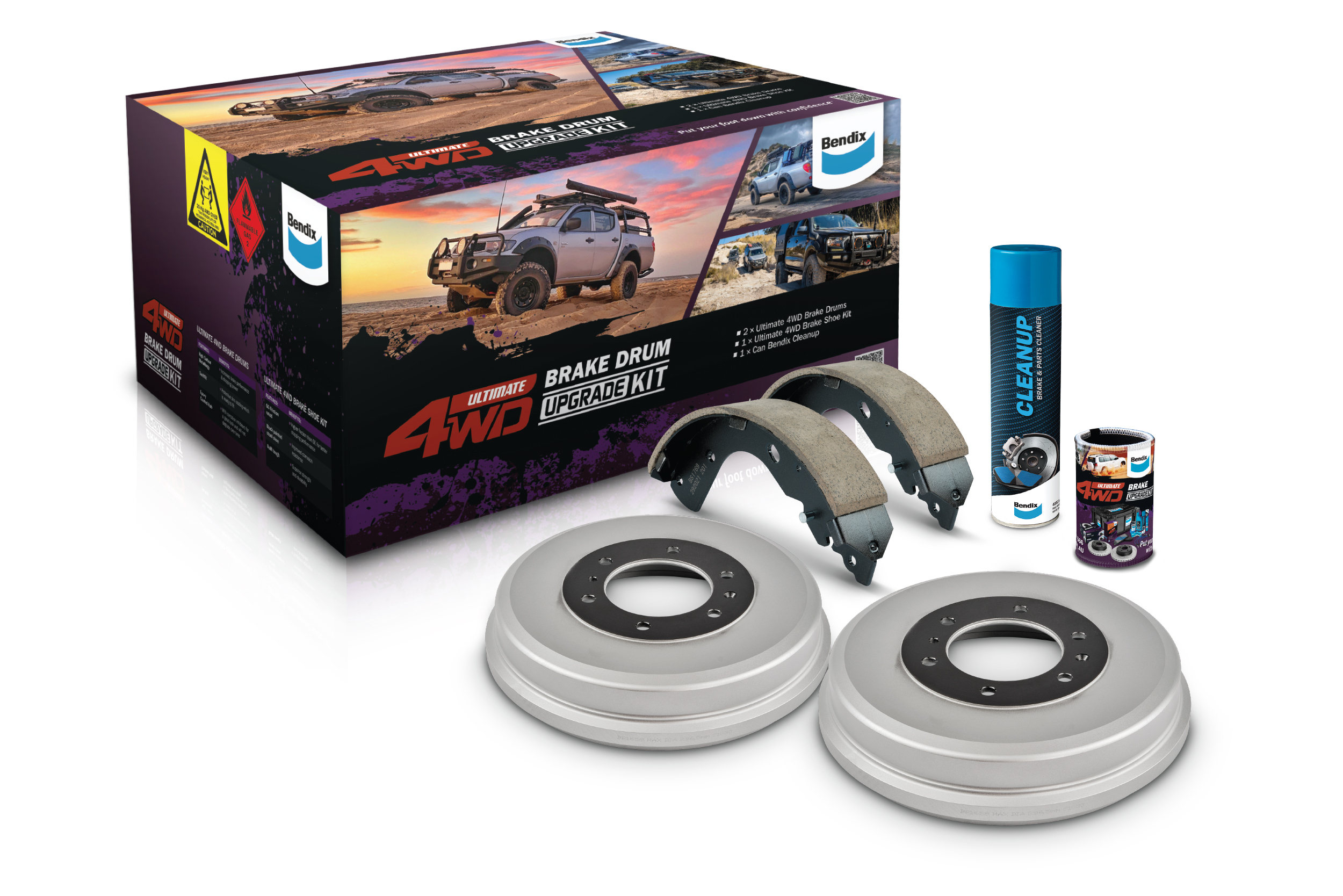 Extra stopping power with Bendix Ultimate 4WD™ Brake Drum Upgrade Kit