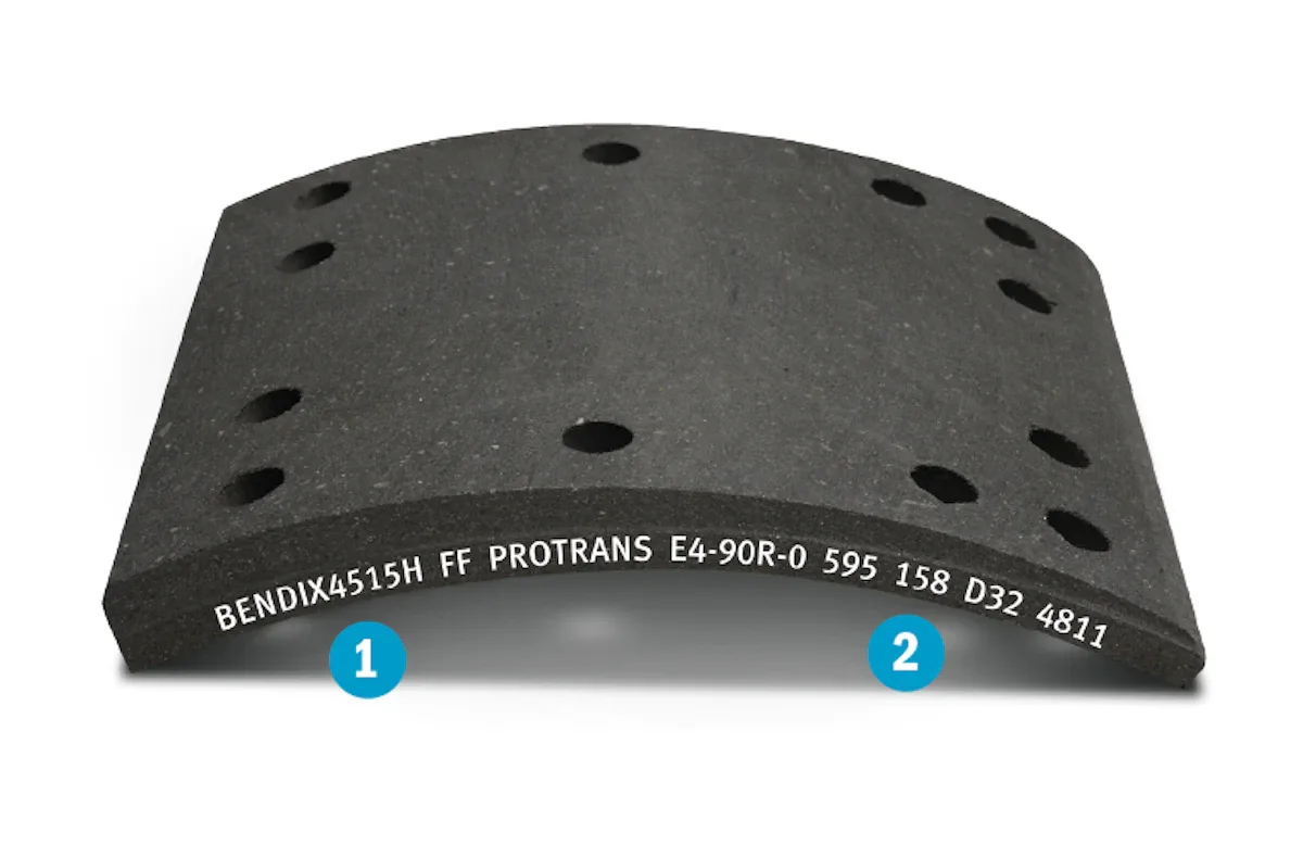 Brake linings diagram