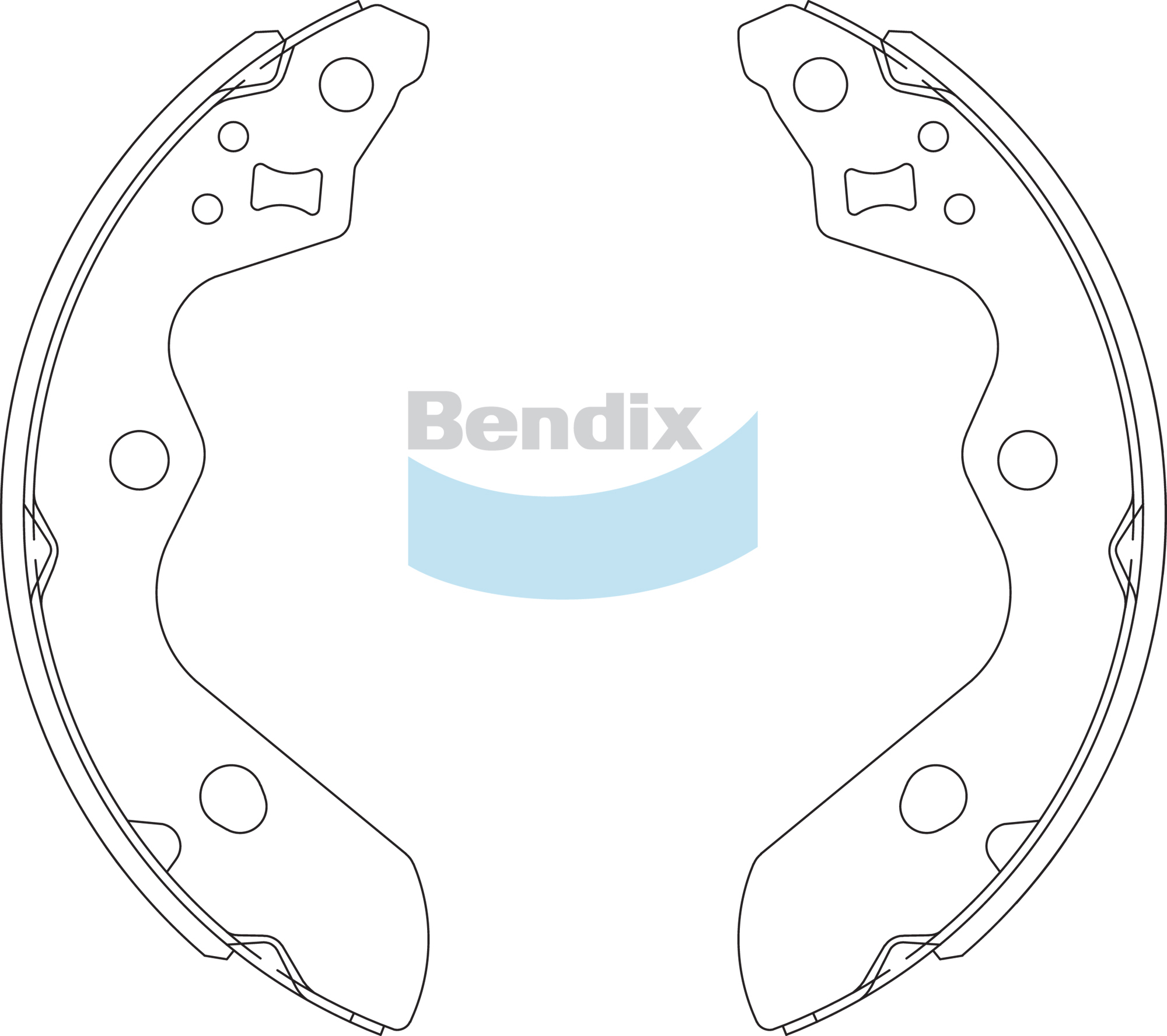 Rear Brake Shoe Set, parking brake